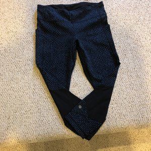 Royal blue and black print lulu leggings